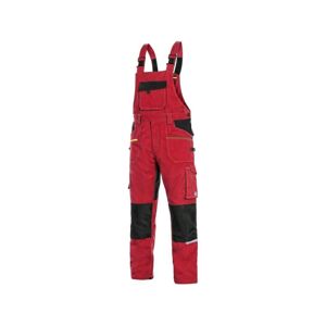 CXS STRETCH pánské Kalhoty pracovní s laclem červená/černá 52